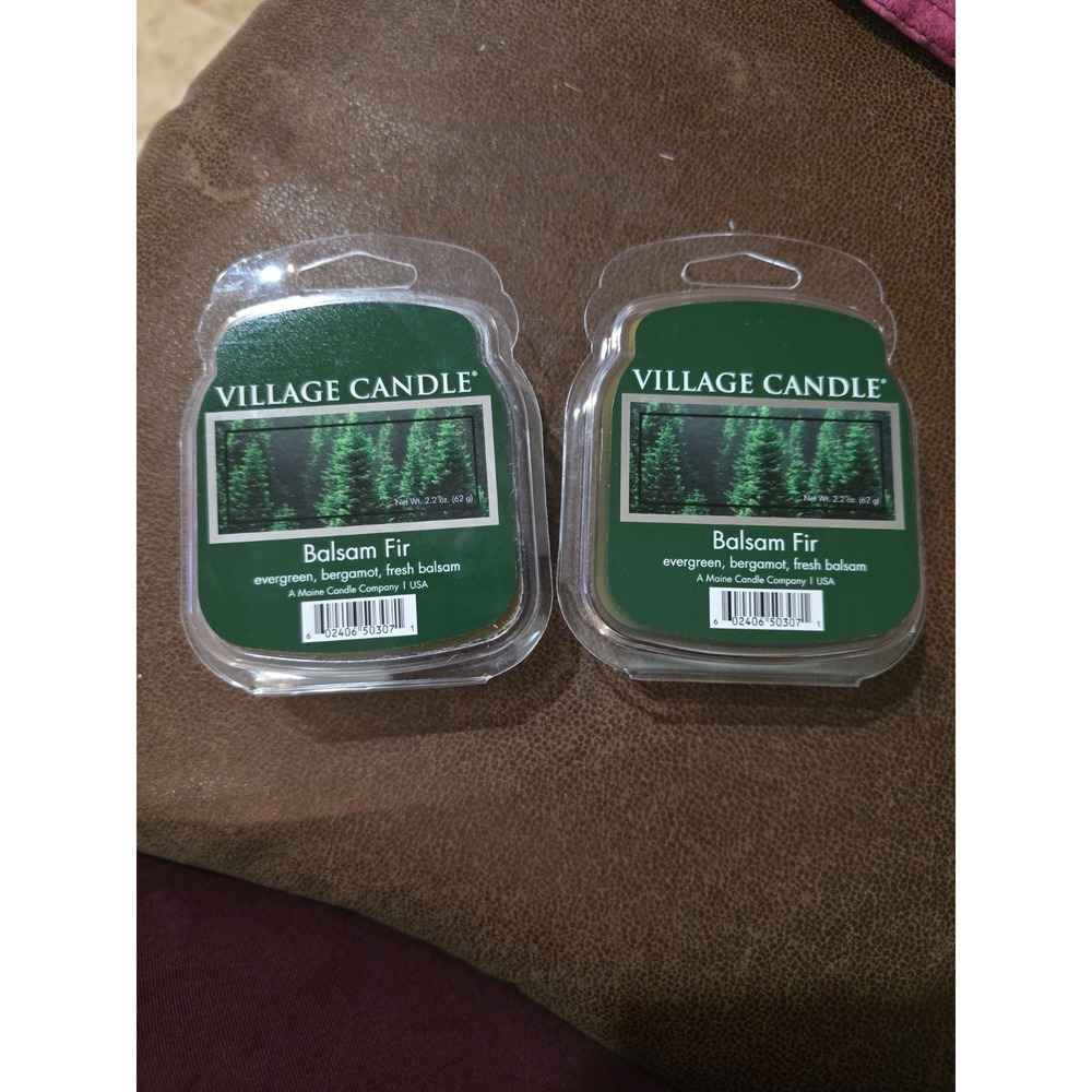 2pks Village Candle Balsam Fir Wax Melts 2.2 Oz Evergreen Bergamot Fresh Balsam